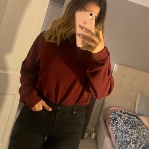 Dark red turtle neck